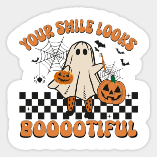 Your Smile Looks Booootiful Halloween Spooky Dental Assisant Hygienist Sticker